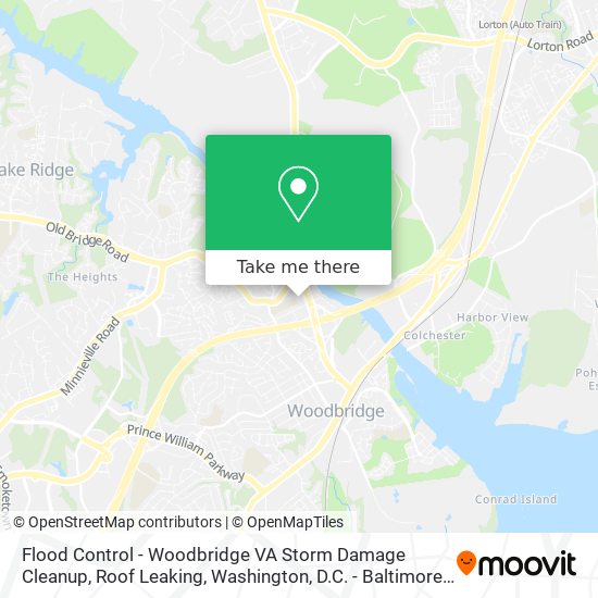 Flood Control - Woodbridge VA Storm Damage Cleanup, Roof Leaking map