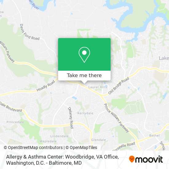 Allergy & Asthma Center: Woodbridge, VA Office map