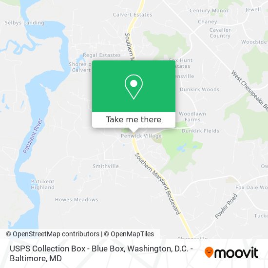 Mapa de USPS Collection Box - Blue Box