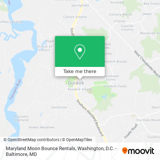 Mapa de Maryland Moon Bounce Rentals