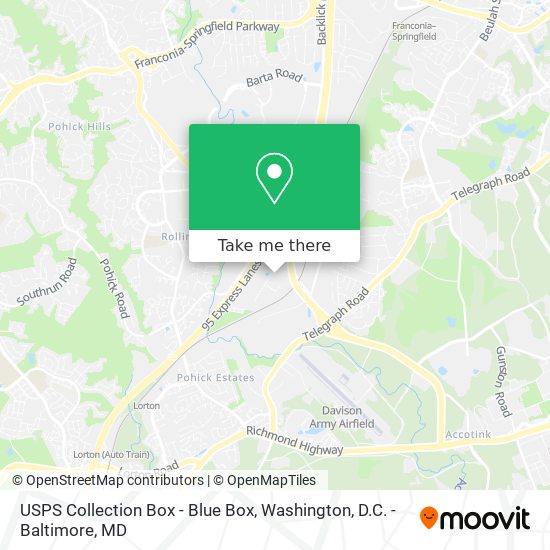 Mapa de USPS Collection Box - Blue Box