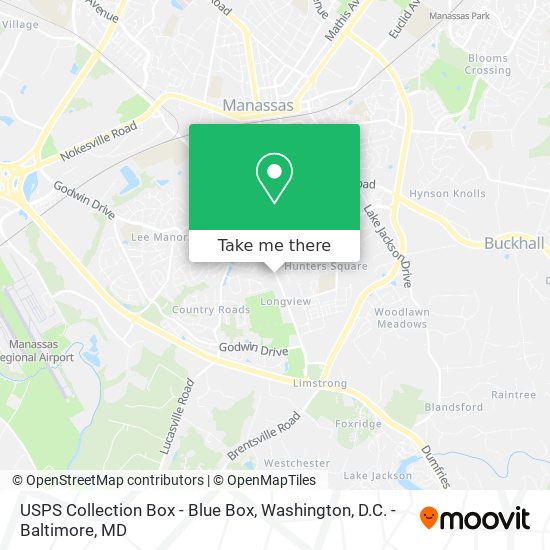 USPS Collection Box - Blue Box map