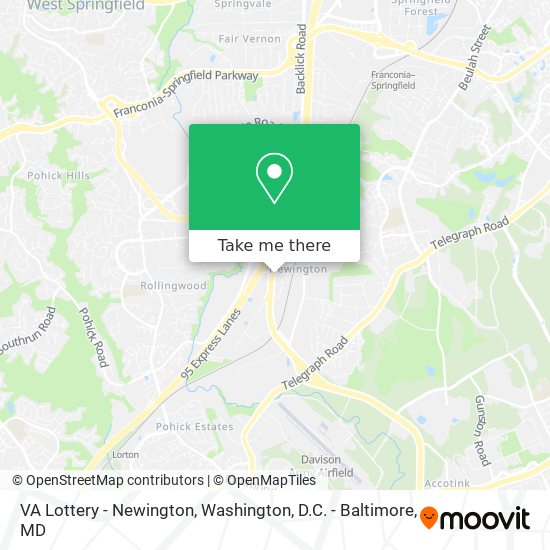 Mapa de VA Lottery - Newington