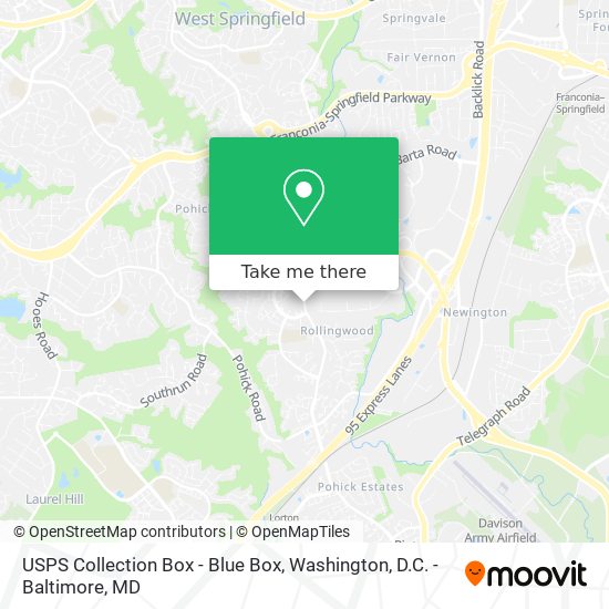 Mapa de USPS Collection Box - Blue Box