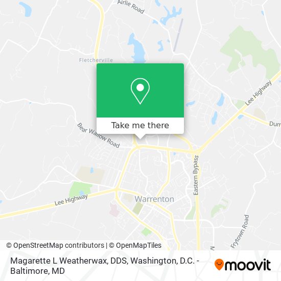 Magarette L Weatherwax, DDS map