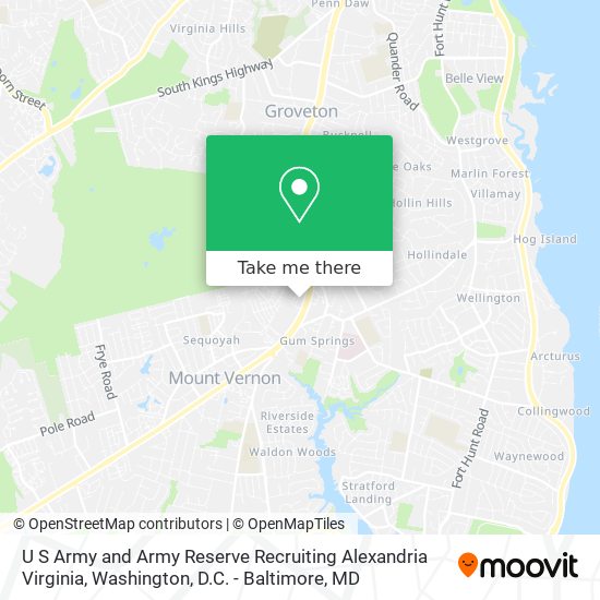 Mapa de U S Army and Army Reserve Recruiting Alexandria Virginia