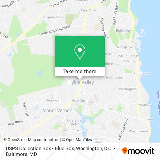 USPS Collection Box - Blue Box map