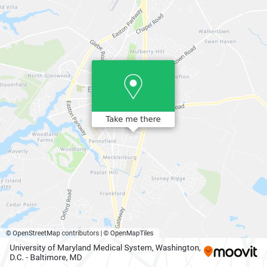 University of Maryland Medical System map