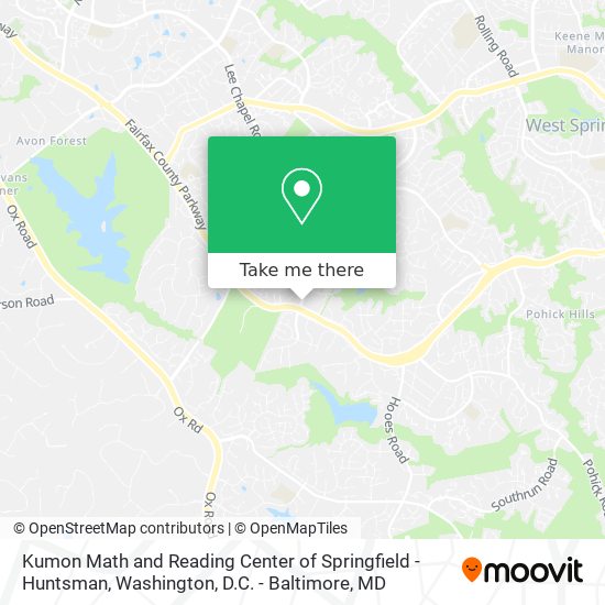 Kumon Math and Reading Center of Springfield - Huntsman map