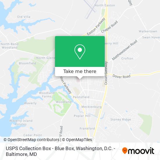 Mapa de USPS Collection Box - Blue Box