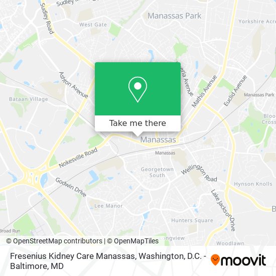 Fresenius Kidney Care Manassas map