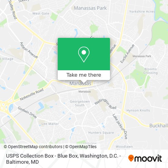 Mapa de USPS Collection Box - Blue Box