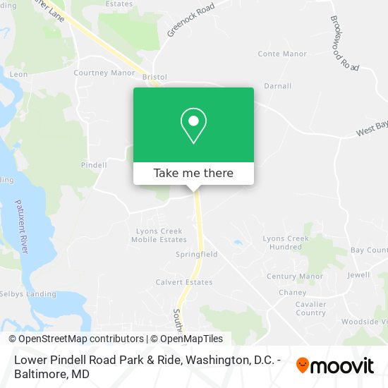 Lower Pindell Road Park & Ride map