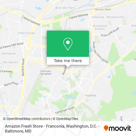 Amazon Fresh Store - Franconia map
