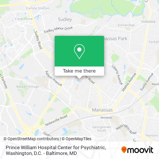 Prince William Hospital Center for Psychiatric map