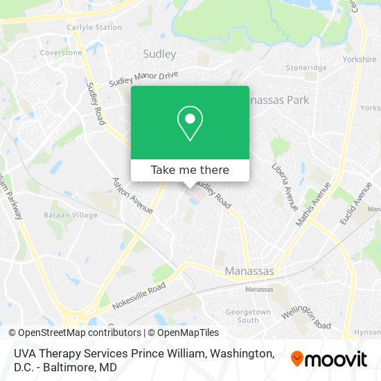 UVA Therapy Services Prince William map