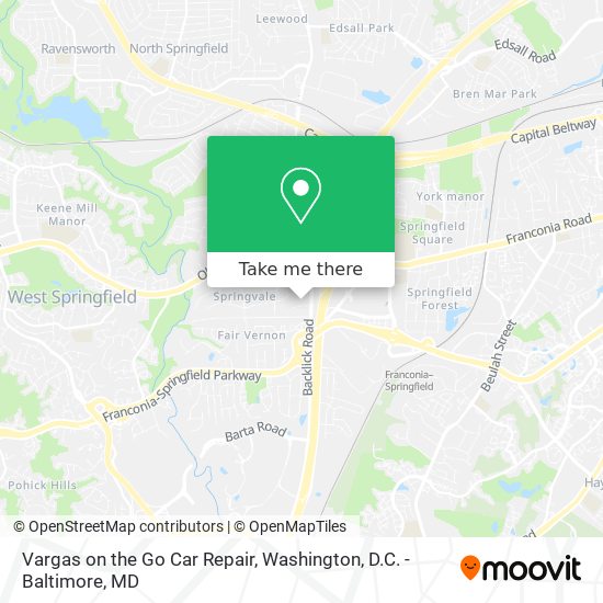 Vargas on the Go Car Repair map