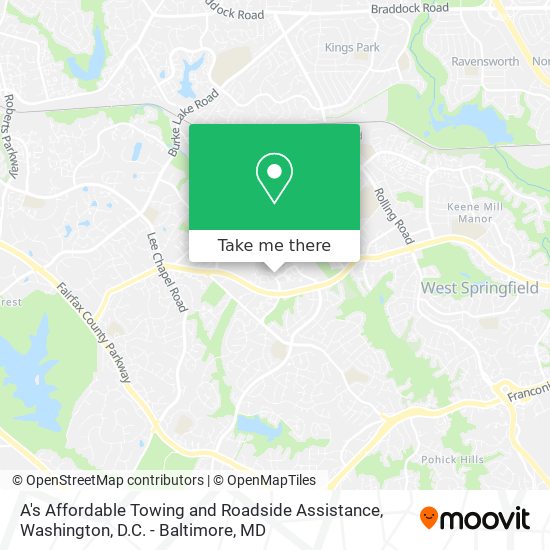 A's Affordable Towing and Roadside Assistance map