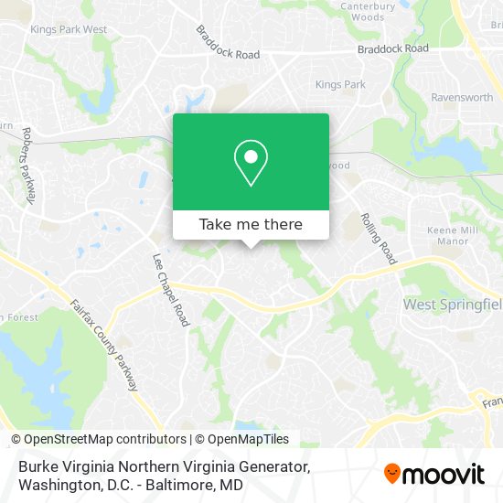 Burke Virginia Northern Virginia Generator map