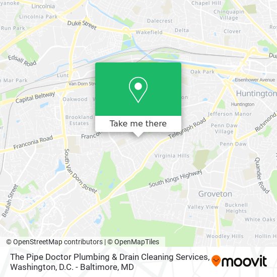 The Pipe Doctor Plumbing & Drain Cleaning Services map