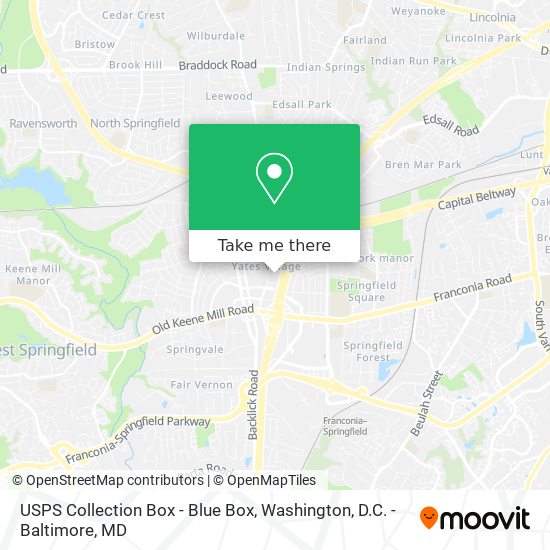 Mapa de USPS Collection Box - Blue Box