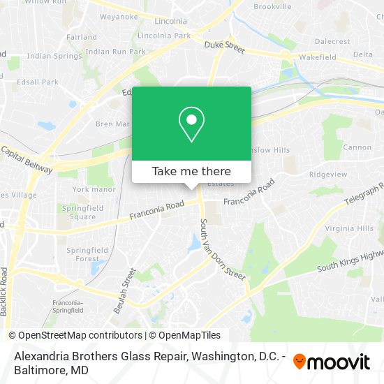 Mapa de Alexandria Brothers Glass Repair