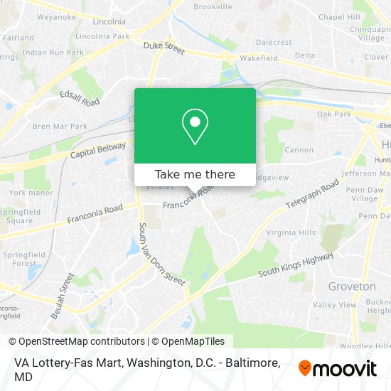 VA Lottery-Fas Mart map