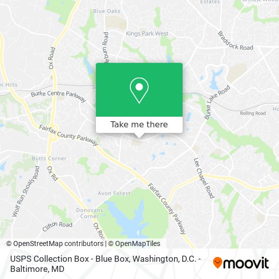 USPS Collection Box - Blue Box map