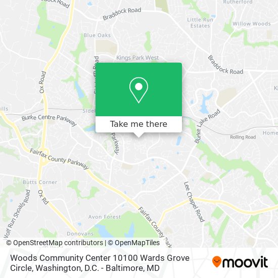 Mapa de Woods Community Center 10100 Wards Grove Circle