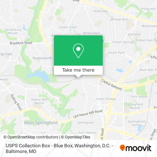 Mapa de USPS Collection Box - Blue Box