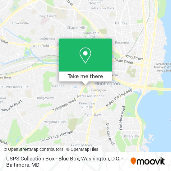 USPS Collection Box - Blue Box map