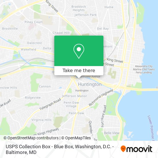 Mapa de USPS Collection Box - Blue Box