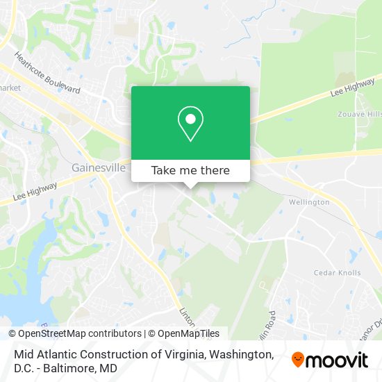 Mapa de Mid Atlantic Construction of Virginia