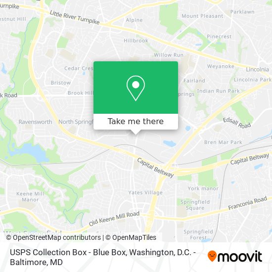 Mapa de USPS Collection Box - Blue Box