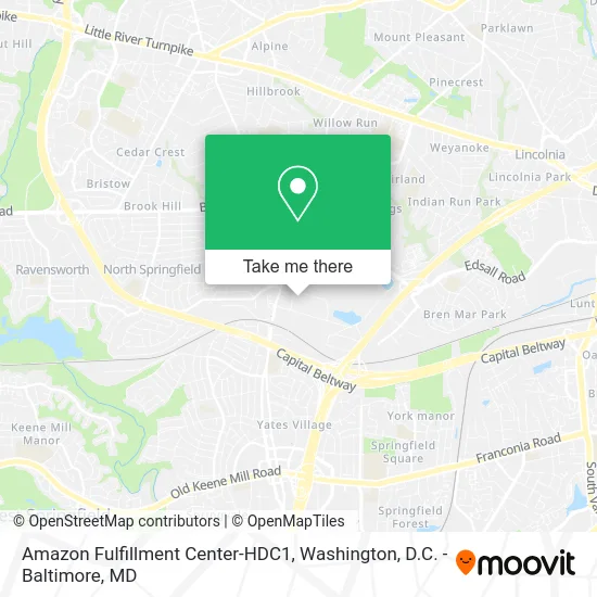 Amazon Fulfillment Center-HDC1 map