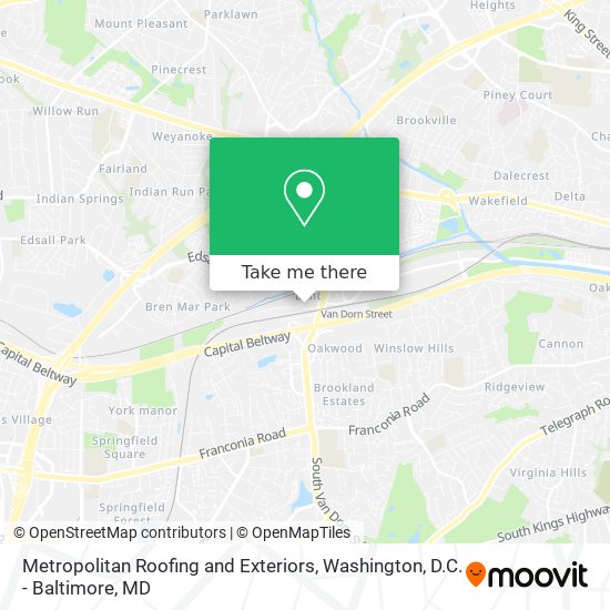Metropolitan Roofing and Exteriors map