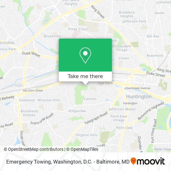 Emergency Towing map