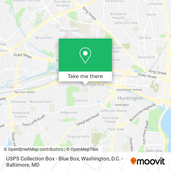 Mapa de USPS Collection Box - Blue Box