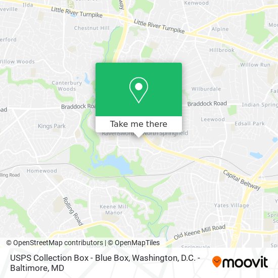 USPS Collection Box - Blue Box map