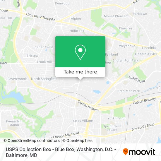 Mapa de USPS Collection Box - Blue Box