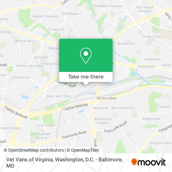 Mapa de Vet Vans of Virginia