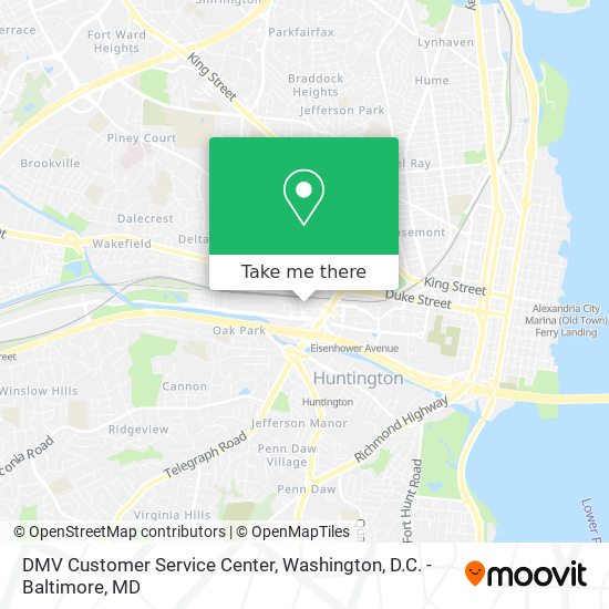 Mapa de DMV Customer Service Center