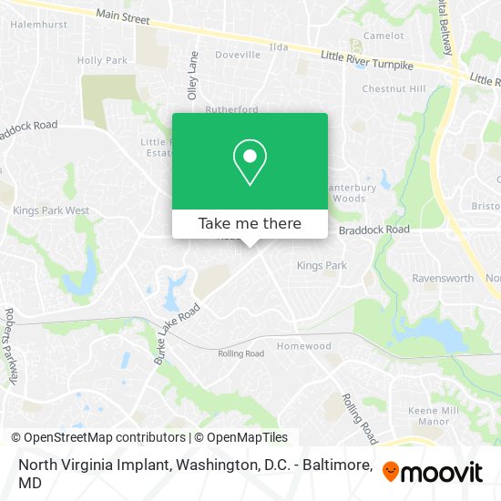 Mapa de North Virginia Implant