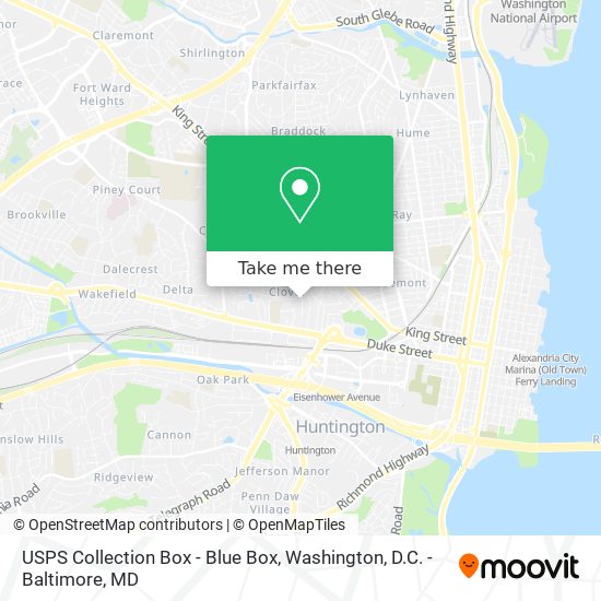 Mapa de USPS Collection Box - Blue Box