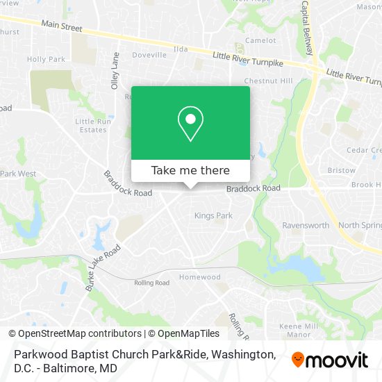 Mapa de Parkwood Baptist Church Park&Ride