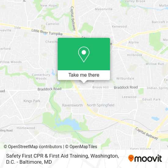Safety First CPR & First Aid Training map