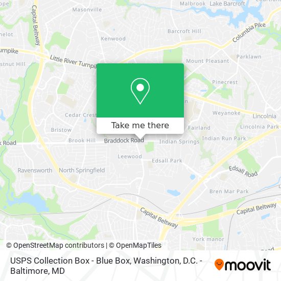 USPS Collection Box - Blue Box map