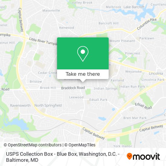 USPS Collection Box - Blue Box map