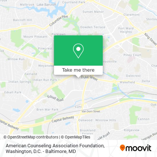 Mapa de American Counseling Association Foundation