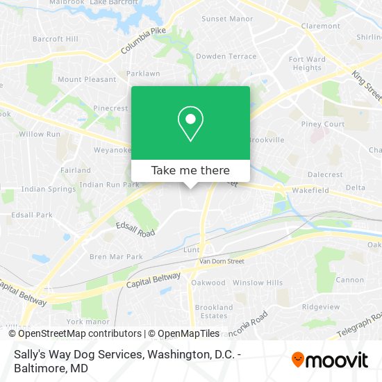 Sally's Way Dog Services map